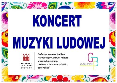 Koncert Muzyki Ludowej - poster