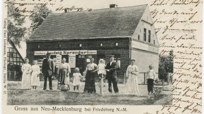 Sklep kolonialny i piekarnia Ludwiga Sprengera 1907 r.